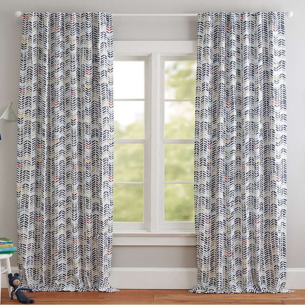 Pottery Barn Kids Broken Arrow Blackout Curtains - set of 2 panels- Navy Multi
